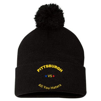 Pittsburgh Vs All You Haters Pom Pom 12in Knit Beanie