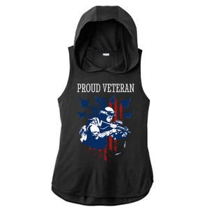 Proud Veteran Airstrike Combat Ladies PosiCharge Tri-Blend Wicking Draft Hoodie Tank