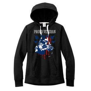 Proud Veteran Airstrike Combat Women's Fleece Hoodie