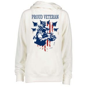 Proud Veteran Airstrike Combat Womens Funnel Neck Pullover Hood