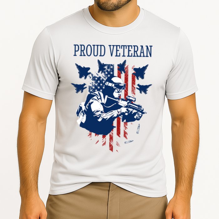 Proud Veteran Airstrike Combat Cooling Performance Crew T-Shirt