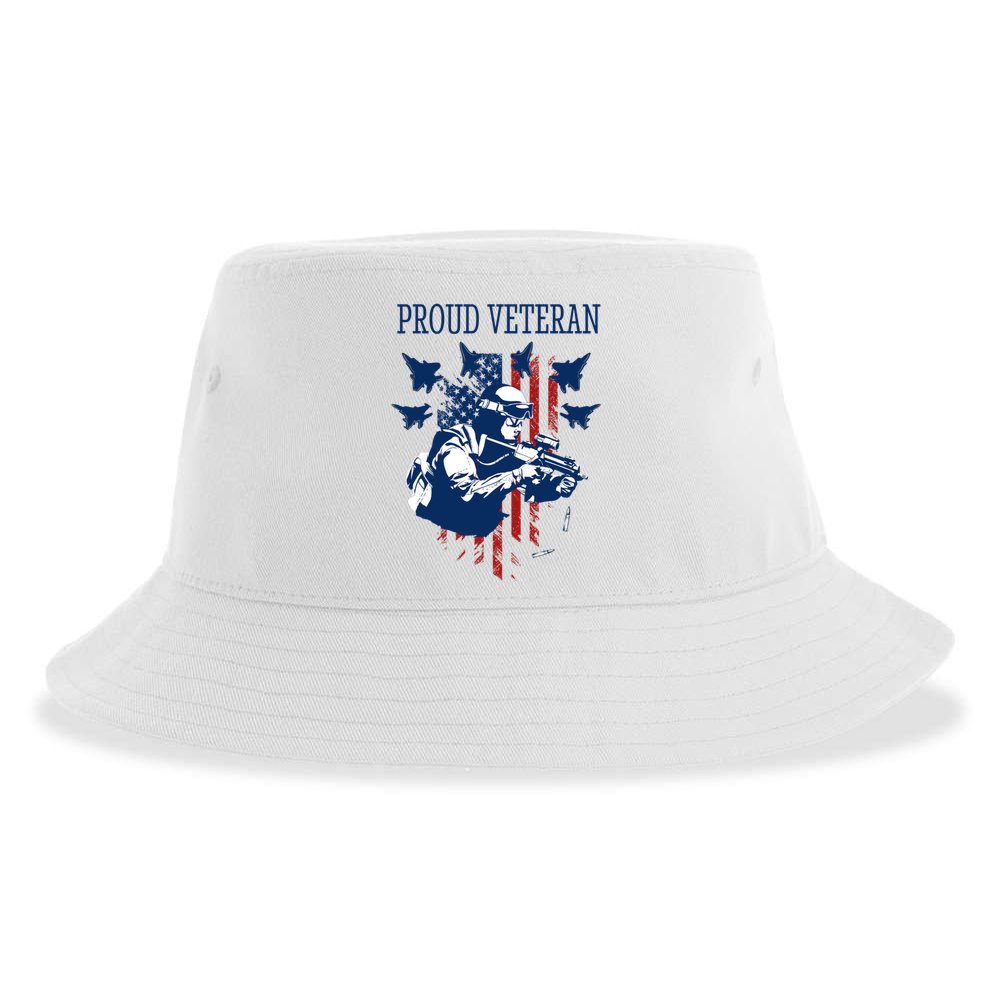 Proud Veteran Airstrike Combat Sustainable Bucket Hat