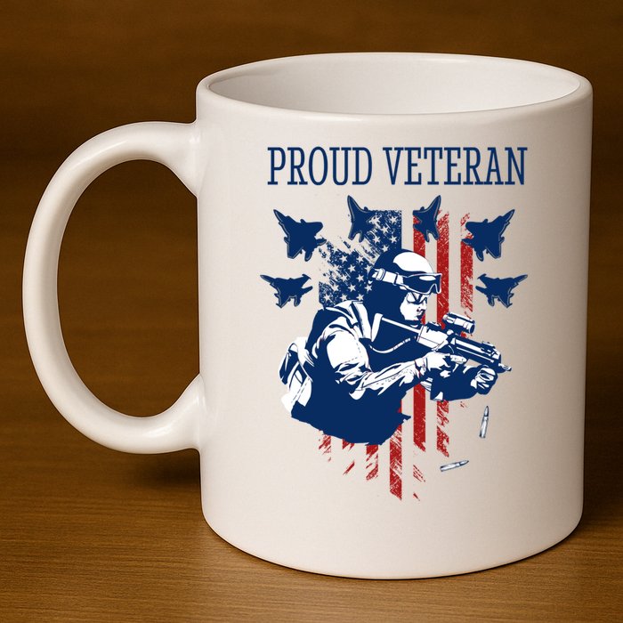 Proud Veteran Airstrike Combat 11oz C Handle Ceramic Mug