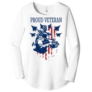 Proud Veteran Airstrike Combat Women's Perfect Tri Tunic Long Sleeve Shirt