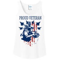 Proud Veteran Airstrike Combat Ladies Essential Tank