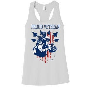 Proud Veteran Airstrike Combat Women's Racerback Tank