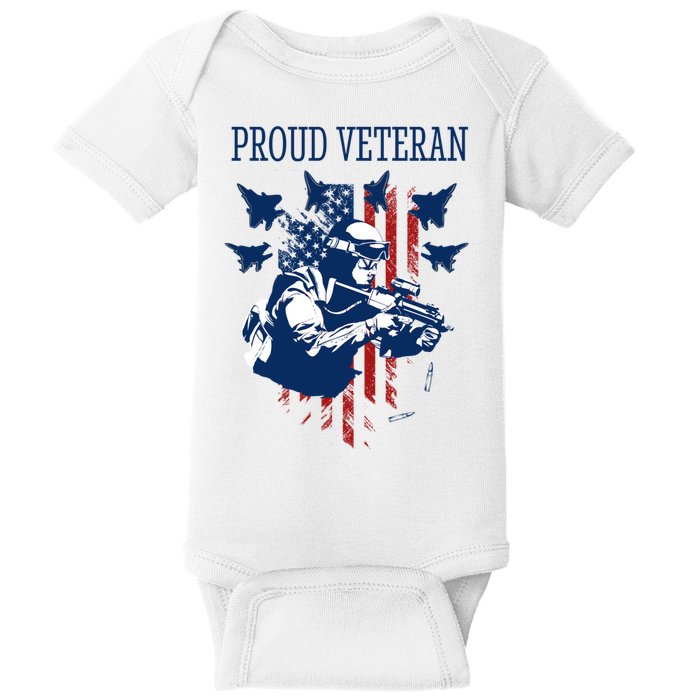 Proud Veteran Airstrike Combat Baby Bodysuit
