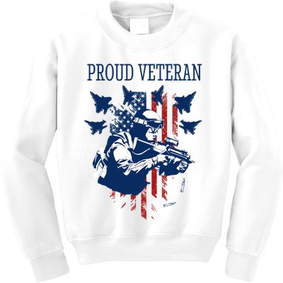 Proud Veteran Airstrike Combat Kids Sweatshirt