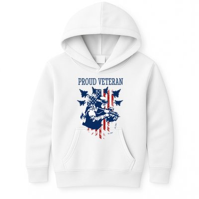 Proud Veteran Airstrike Combat Kids Hoodie