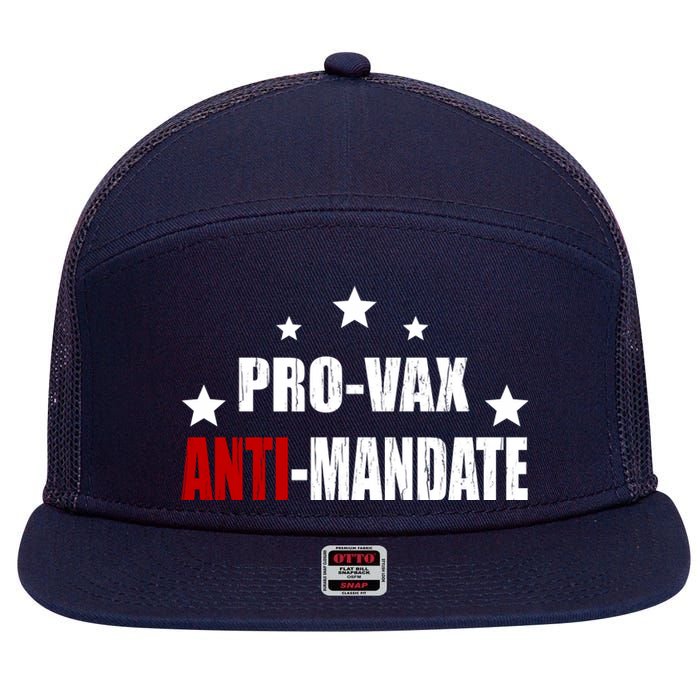 Pro Vax Anti Mandate 7 Panel Mesh Trucker Snapback Hat