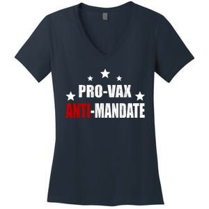 Pro Vax Anti Mandate Women's V-Neck T-Shirt