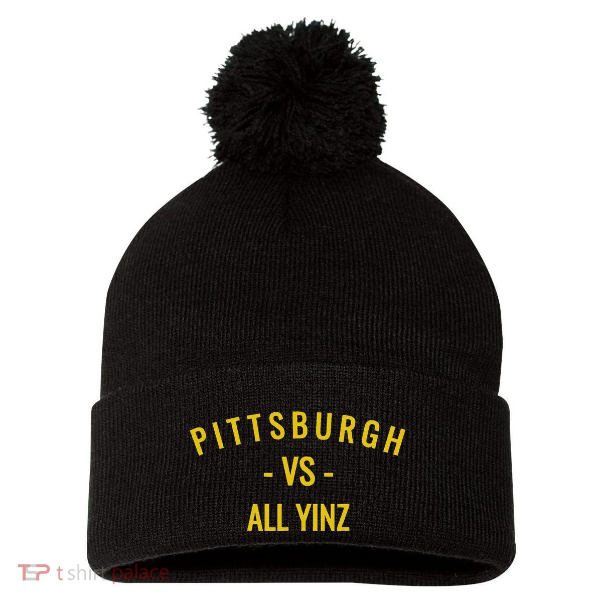 Pittsburgh Vs All Yinz Pom Pom 12in Knit Beanie