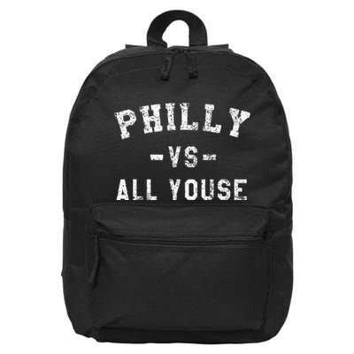 P.H.I.L.L.Y Vs All Youse Funny Philadelphia Slang 16 in Basic Backpack
