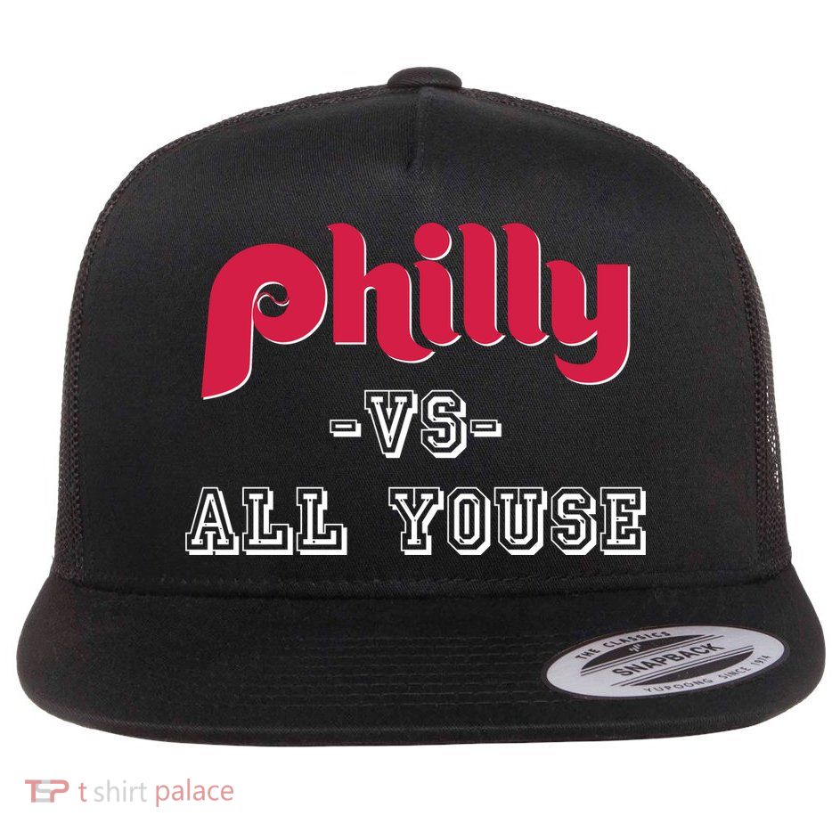 Philly Vs All Youse Funny Philadelphia Slang Flat Bill Trucker Hat