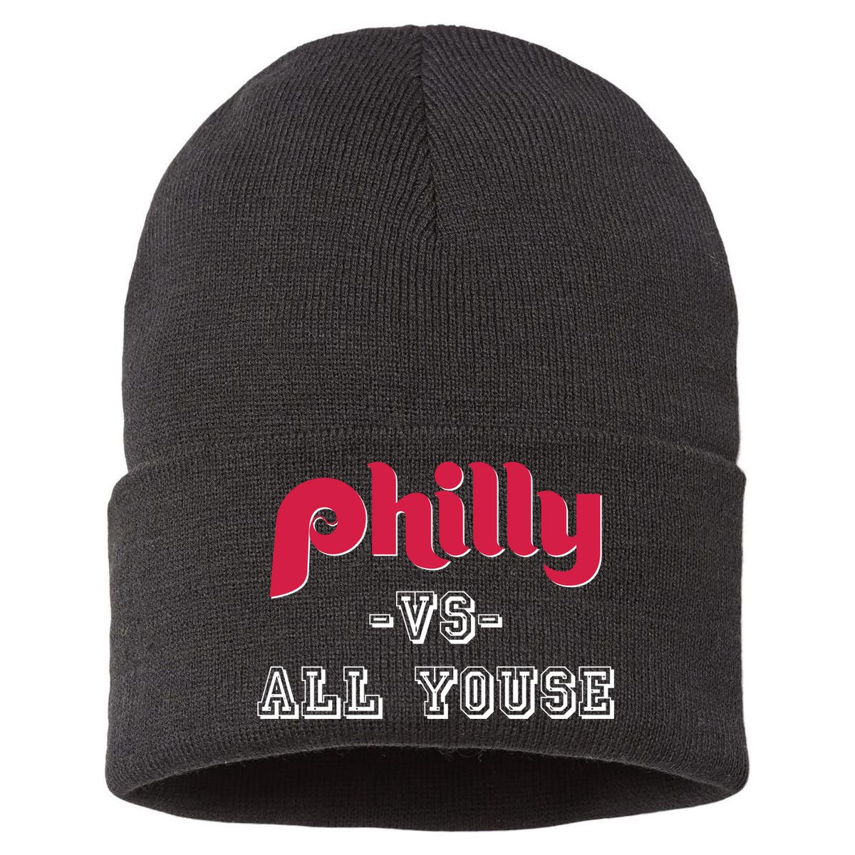 Philly Vs All Youse Funny Philadelphia Slang Sustainable Knit Beanie