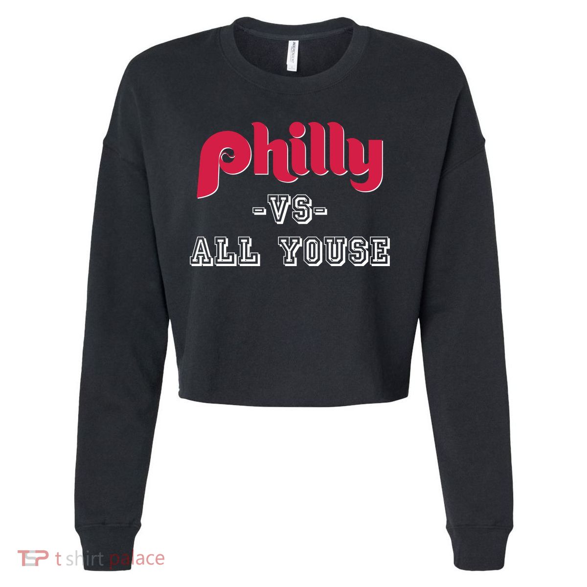 Philly Vs All Youse Funny Philadelphia Slang Cropped Pullover Crew
