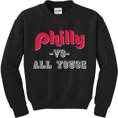 Philly Vs All Youse Funny Philadelphia Slang Kids Sweatshirt