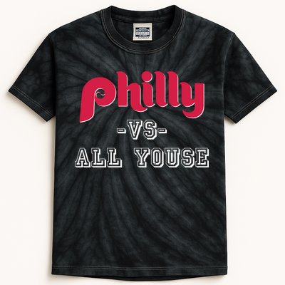 Philly Vs All Youse Funny Philadelphia Slang Kids Tie-Dye T-Shirt