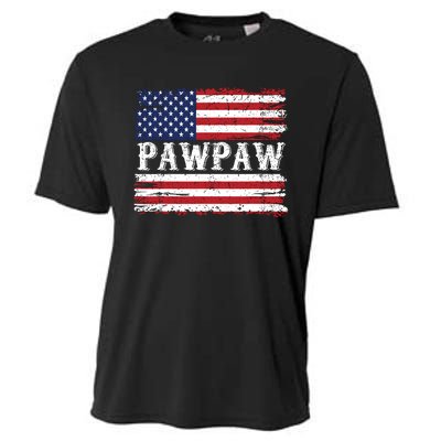 Pawpaw Vintage American Flag Patriotic Funny 4th Of July Cooling Performance Crew T-Shirt