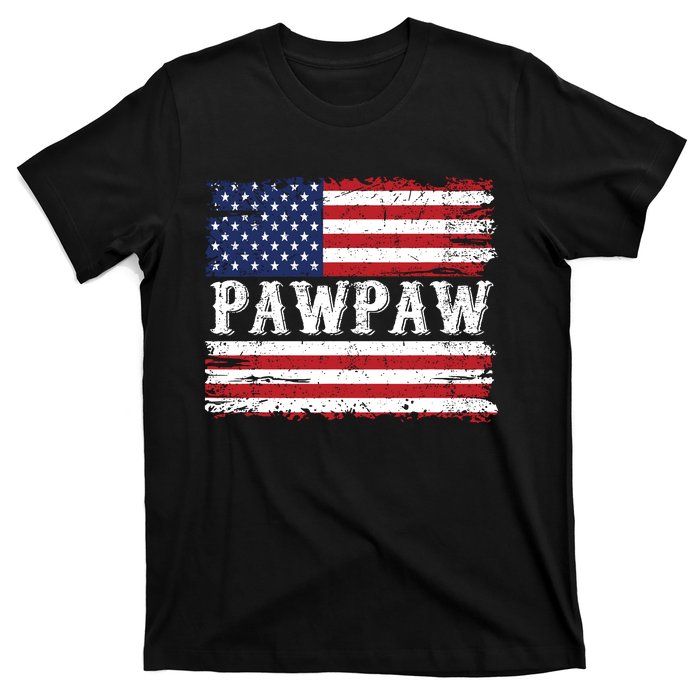 Pawpaw Vintage American Flag Patriotic Funny 4th Of July T-Shirt