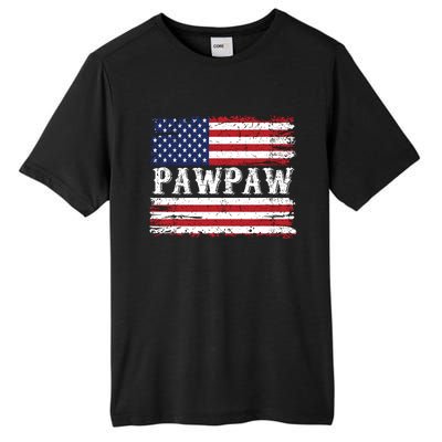 Pawpaw Vintage American Flag Patriotic Funny 4th Of July Tall Fusion ChromaSoft Performance T-Shirt