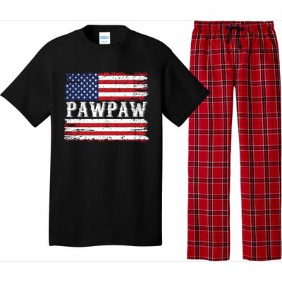 Pawpaw Vintage American Flag Patriotic Funny 4th Of July Pajama Set