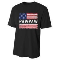 Pawpaw Vintage American Flag Patriotic Funny 4th Of July Performance Sprint T-Shirt