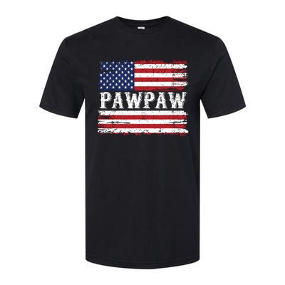 Pawpaw Vintage American Flag Patriotic Funny 4th Of July Softstyle CVC T-Shirt