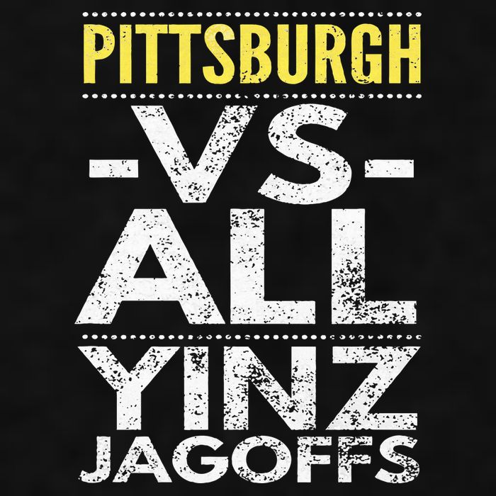 Pittsburgh Vs All Yinz Jagoffs Distressed Ladies PosiCharge Tri-Blend Wicking Tank