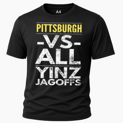 Pittsburgh Vs All Yinz Jagoffs Distressed Performance Shirt