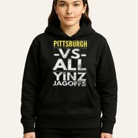 Pittsburgh Vs All Yinz Jagoffs Distressed Hoodie