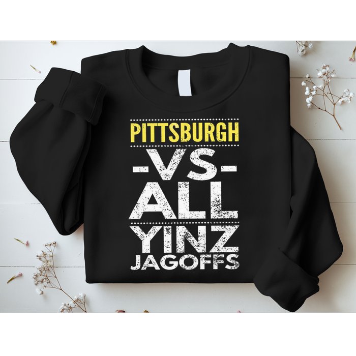 Pittsburgh Vs All Yinz Jagoffs Distressed Sweatshirt