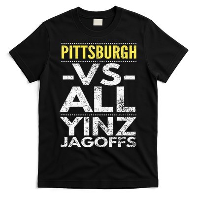 Pittsburgh Vs All Yinz Jagoffs Distressed T-Shirt