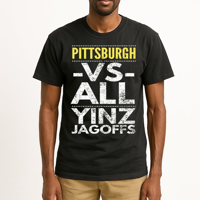 Pittsburgh Vs All Yinz Jagoffs Distressed Tall T-Shirt
