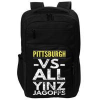 Pittsburgh Vs All Yinz Jagoffs Distressed Impact Tech Backpack