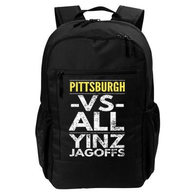 Pittsburgh Vs All Yinz Jagoffs Distressed Backpack