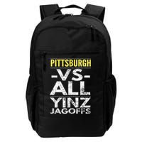 Pittsburgh Vs All Yinz Jagoffs Distressed Backpack