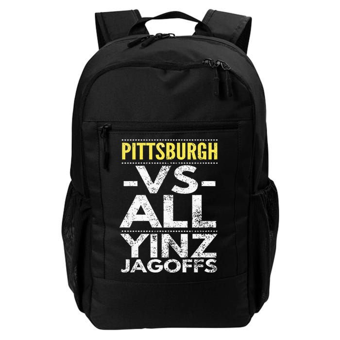 Pittsburgh Vs All Yinz Jagoffs Distressed Backpack