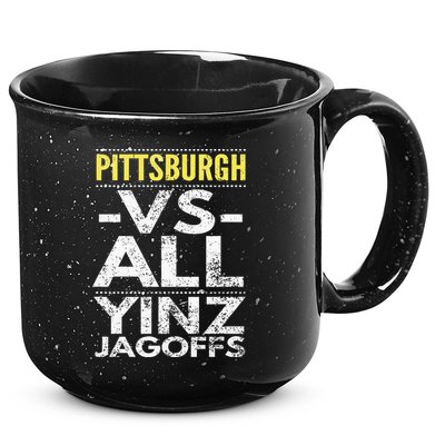 Pittsburgh Vs All Yinz Jagoffs Distressed 15oz Campfire Ceramic Mug