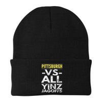 Pittsburgh Vs All Yinz Jagoffs Distressed Beanie