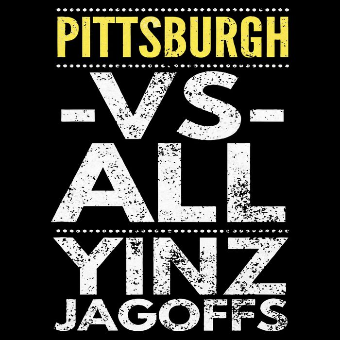 Pittsburgh Vs All Yinz Jagoffs Distressed Drawstring Bag