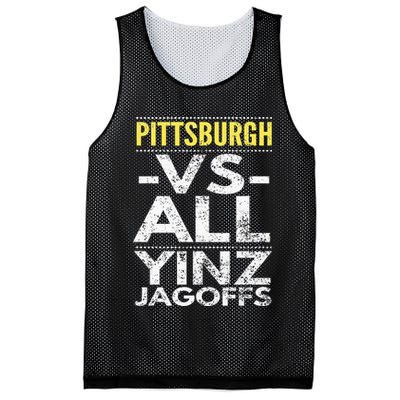 Pittsburgh Vs All Yinz Jagoffs Distressed Mesh Reversible Basketball Jersey Tank