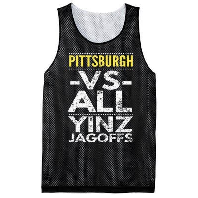 Pittsburgh Vs All Yinz Jagoffs Distressed Mesh Reversible Basketball Jersey Tank