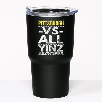 Pittsburgh Vs All Yinz Jagoffs Distressed Tumbler
