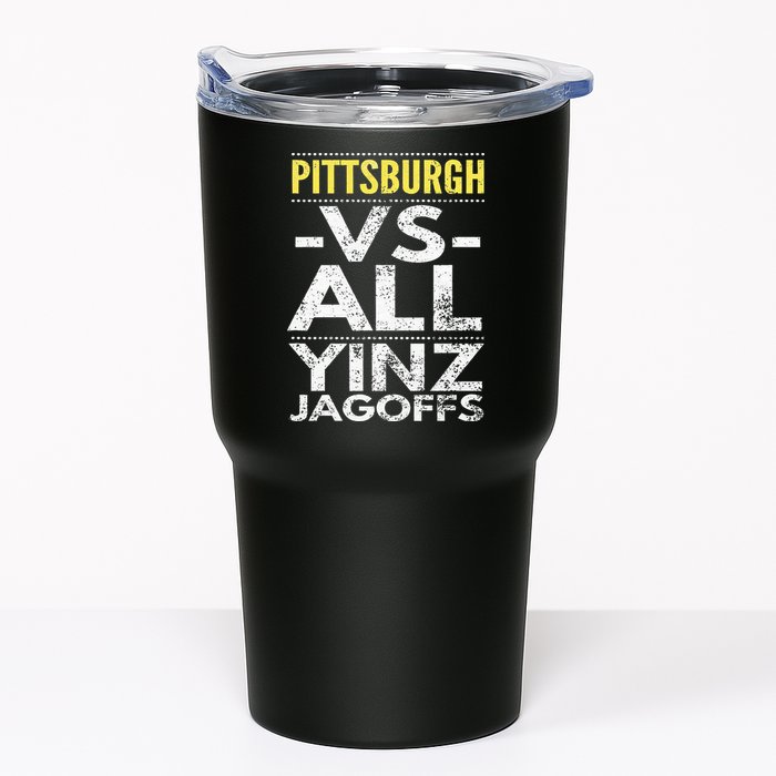 Pittsburgh Vs All Yinz Jagoffs Distressed Tumbler