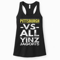 Pittsburgh Vs All Yinz Jagoffs Distressed Womens Tank Top