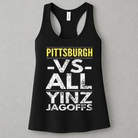 Pittsburgh Vs All Yinz Jagoffs Distressed Womens Tank Top