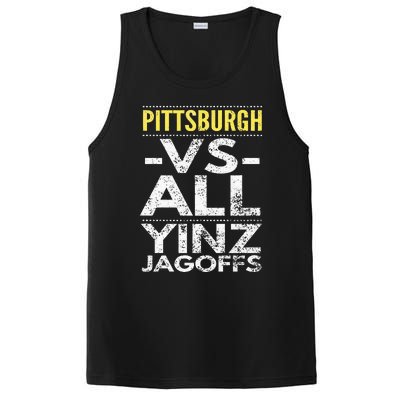 Pittsburgh Vs All Yinz Jagoffs Distressed PosiCharge Competitor Tank