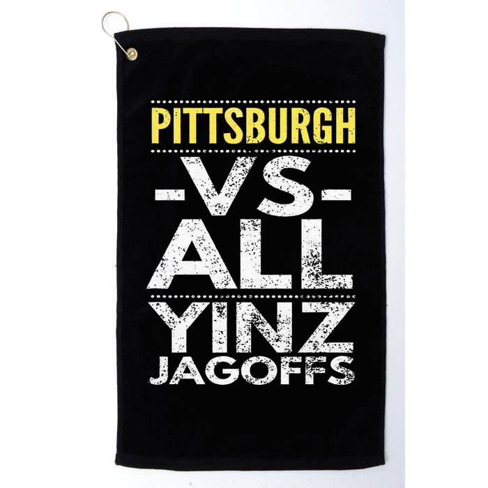 Pittsburgh Vs All Yinz Jagoffs Distressed Golf Towel