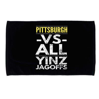 Pittsburgh Vs All Yinz Jagoffs Distressed Microfiber Hand Towel